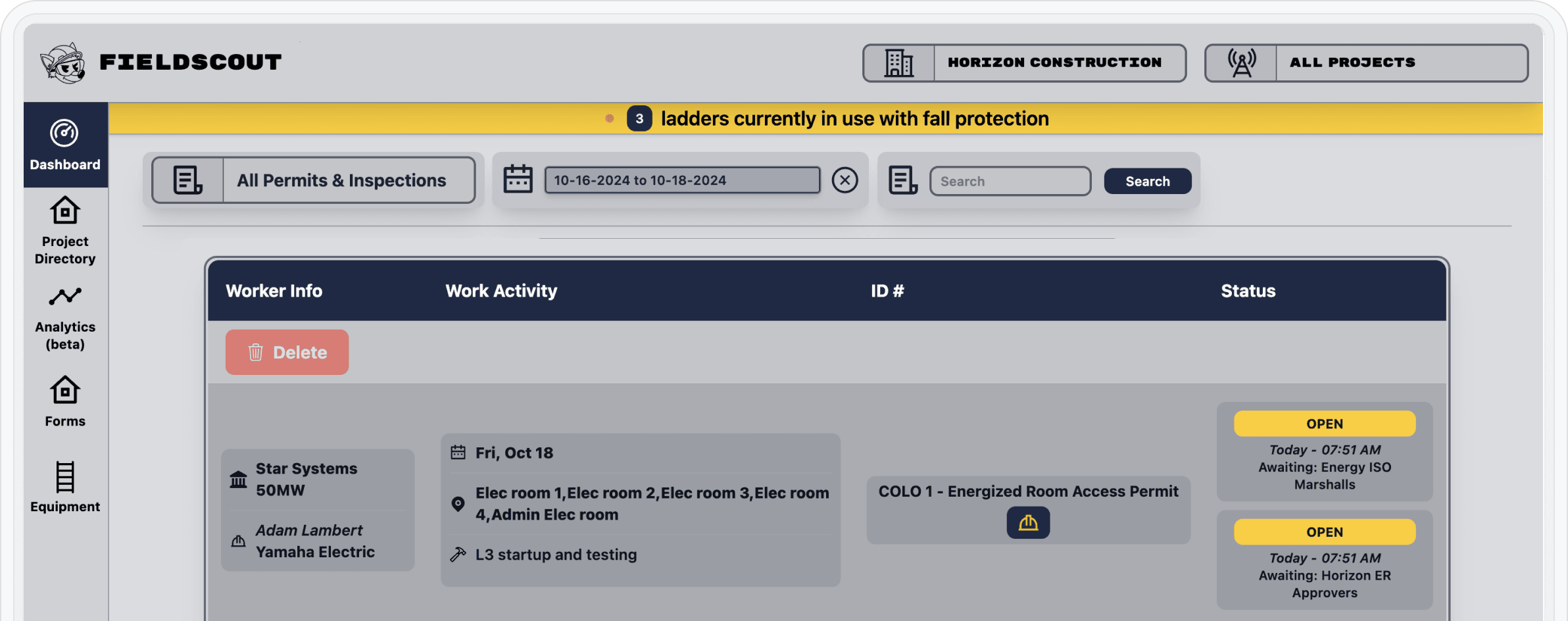 FieldScout dashboard