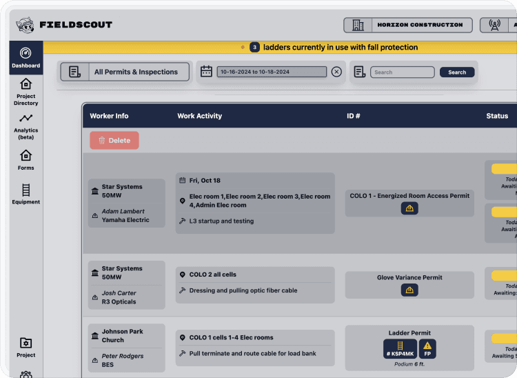 FieldScout dashboard